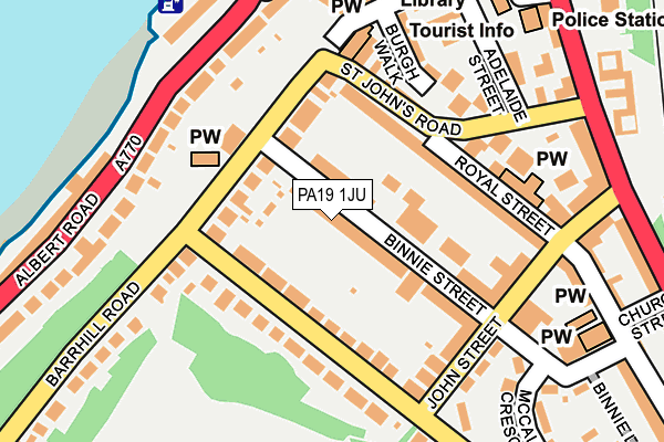 PA19 1JU map - OS OpenMap – Local (Ordnance Survey)