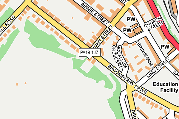 PA19 1JZ map - OS OpenMap – Local (Ordnance Survey)