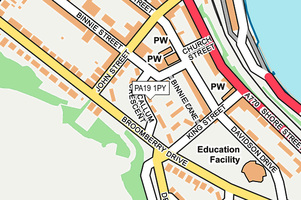 PA19 1PY map - OS OpenMap – Local (Ordnance Survey)