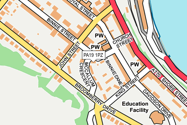 PA19 1PZ map - OS OpenMap – Local (Ordnance Survey)