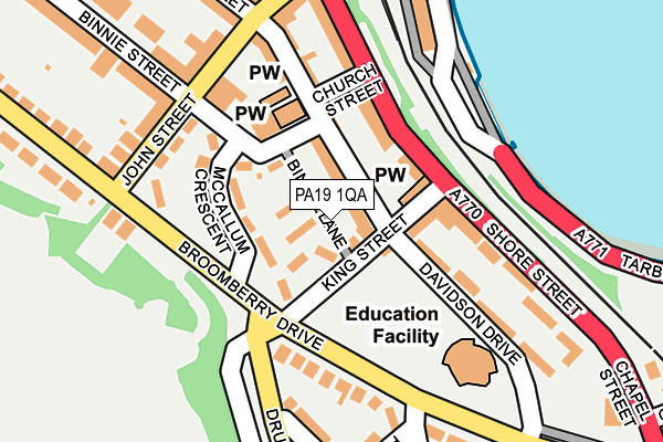 PA19 1QA map - OS OpenMap – Local (Ordnance Survey)