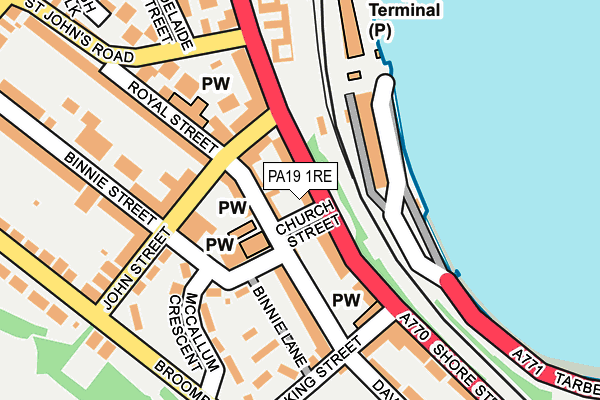 PA19 1RE map - OS OpenMap – Local (Ordnance Survey)