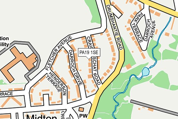 PA19 1SE map - OS OpenMap – Local (Ordnance Survey)