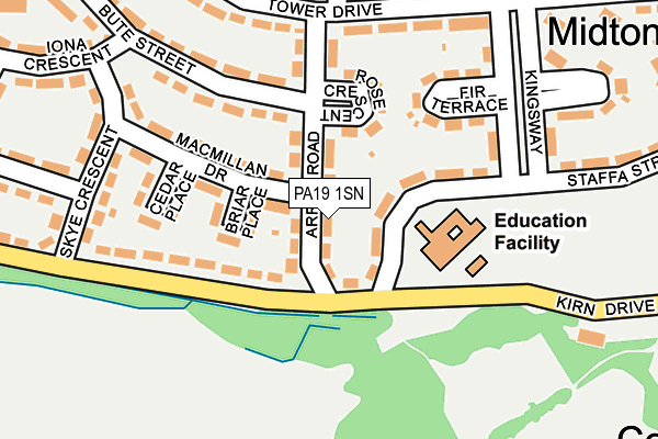 PA19 1SN map - OS OpenMap – Local (Ordnance Survey)