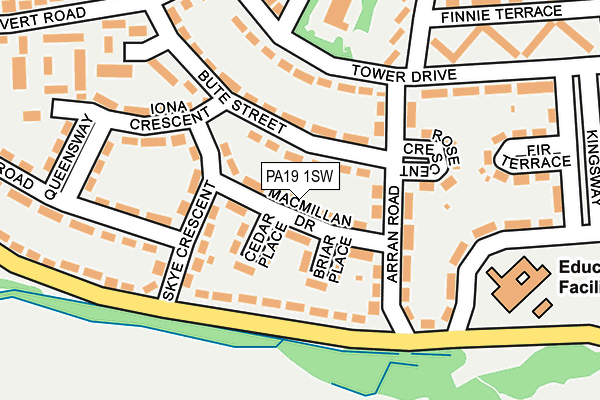 PA19 1SW map - OS OpenMap – Local (Ordnance Survey)