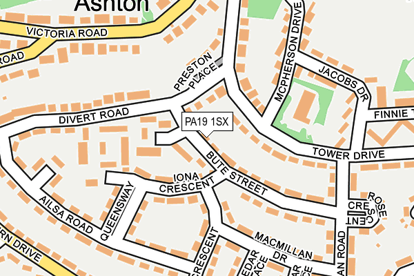 PA19 1SX map - OS OpenMap – Local (Ordnance Survey)