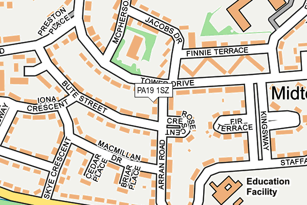 PA19 1SZ map - OS OpenMap – Local (Ordnance Survey)
