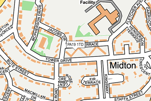 PA19 1TD map - OS OpenMap – Local (Ordnance Survey)