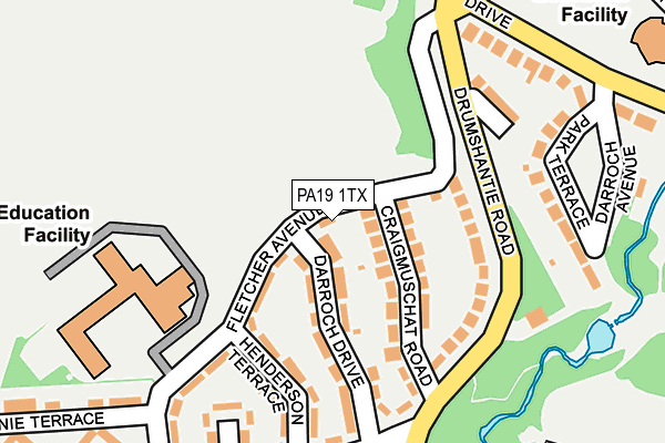 PA19 1TX map - OS OpenMap – Local (Ordnance Survey)