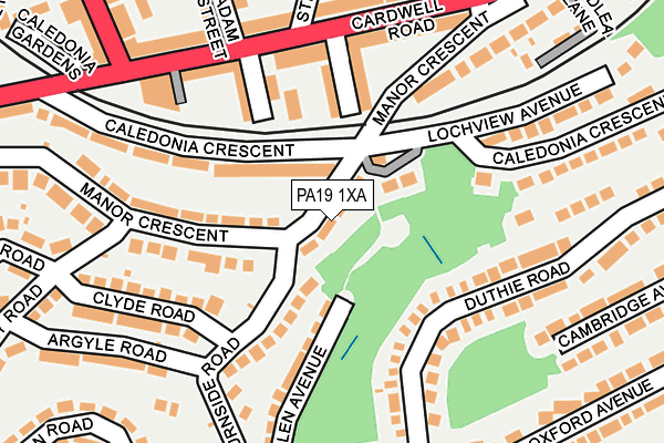 PA19 1XA map - OS OpenMap – Local (Ordnance Survey)
