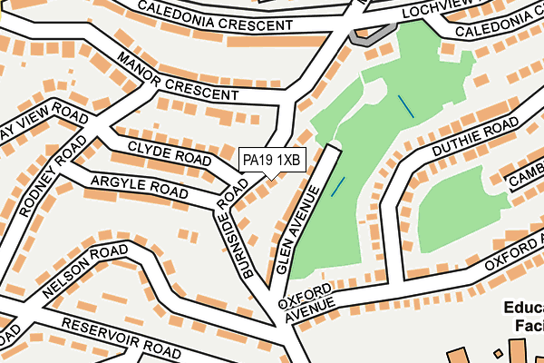 PA19 1XB map - OS OpenMap – Local (Ordnance Survey)