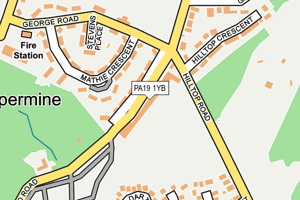PA19 1YB map - OS OpenMap – Local (Ordnance Survey)