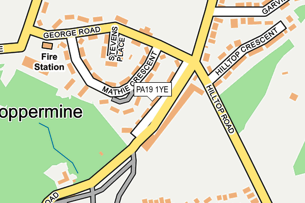 PA19 1YE map - OS OpenMap – Local (Ordnance Survey)