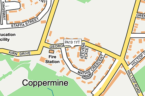 PA19 1YT map - OS OpenMap – Local (Ordnance Survey)