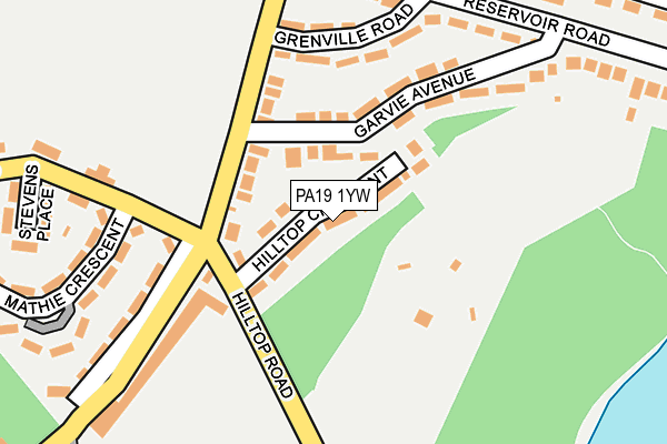 PA19 1YW map - OS OpenMap – Local (Ordnance Survey)