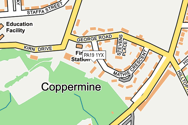 PA19 1YX map - OS OpenMap – Local (Ordnance Survey)