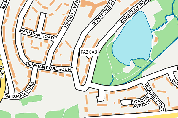 PA2 0AB map - OS OpenMap – Local (Ordnance Survey)