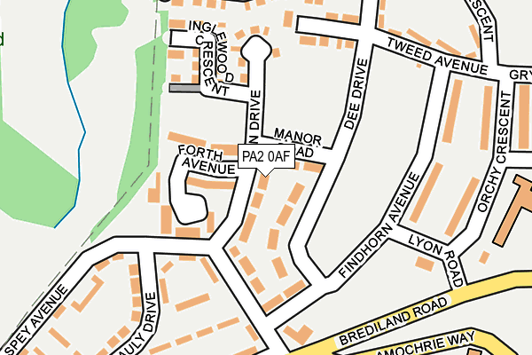 PA2 0AF map - OS OpenMap – Local (Ordnance Survey)