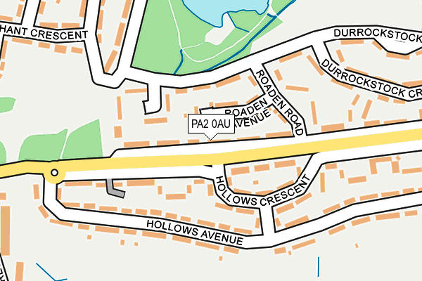 PA2 0AU map - OS OpenMap – Local (Ordnance Survey)