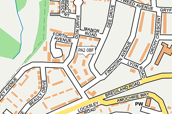 PA2 0BF map - OS OpenMap – Local (Ordnance Survey)