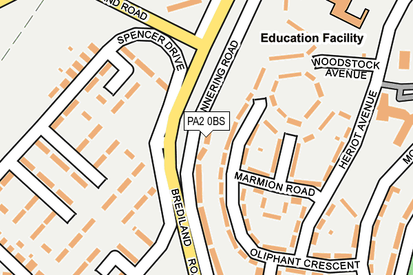 PA2 0BS map - OS OpenMap – Local (Ordnance Survey)