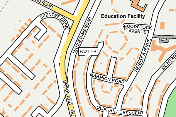 PA2 0DB map - OS OpenMap – Local (Ordnance Survey)