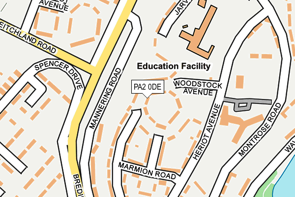 PA2 0DE map - OS OpenMap – Local (Ordnance Survey)