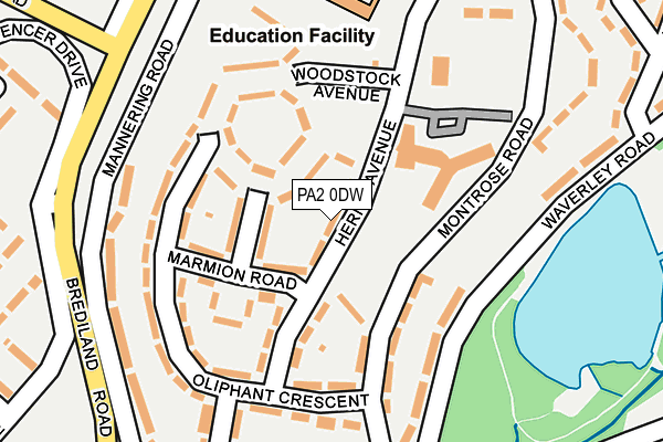 PA2 0DW map - OS OpenMap – Local (Ordnance Survey)