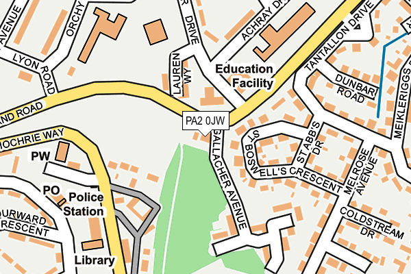 PA2 0JW map - OS OpenMap – Local (Ordnance Survey)