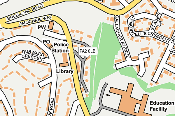 PA2 0LB map - OS OpenMap – Local (Ordnance Survey)