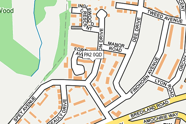 PA2 0QD map - OS OpenMap – Local (Ordnance Survey)