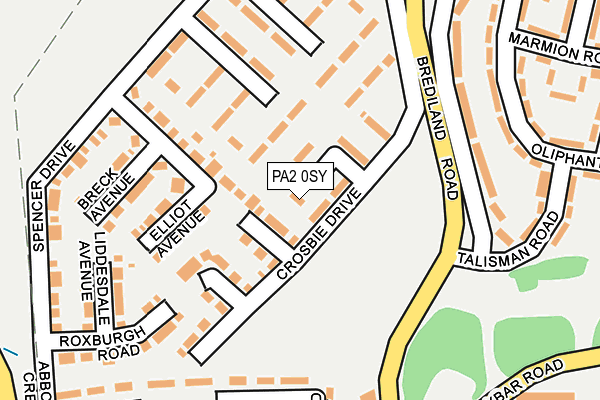 PA2 0SY map - OS OpenMap – Local (Ordnance Survey)