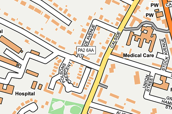 PA2 6AA map - OS OpenMap – Local (Ordnance Survey)