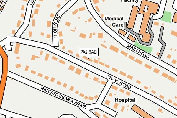 PA2 6AE map - OS OpenMap – Local (Ordnance Survey)