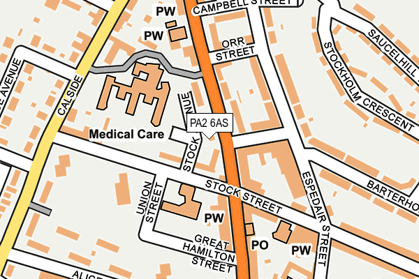 PA2 6AS map - OS OpenMap – Local (Ordnance Survey)