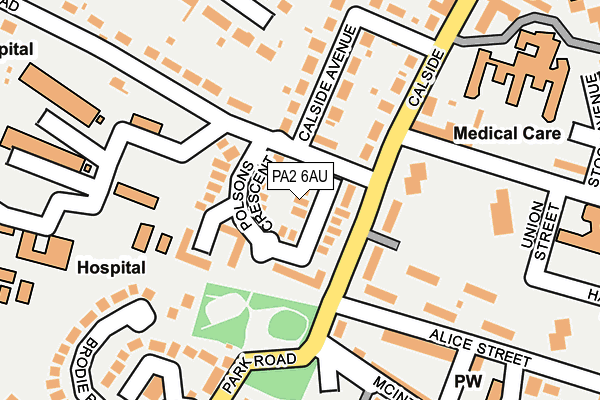 PA2 6AU map - OS OpenMap – Local (Ordnance Survey)