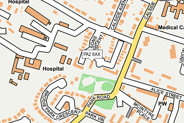 PA2 6AX map - OS OpenMap – Local (Ordnance Survey)