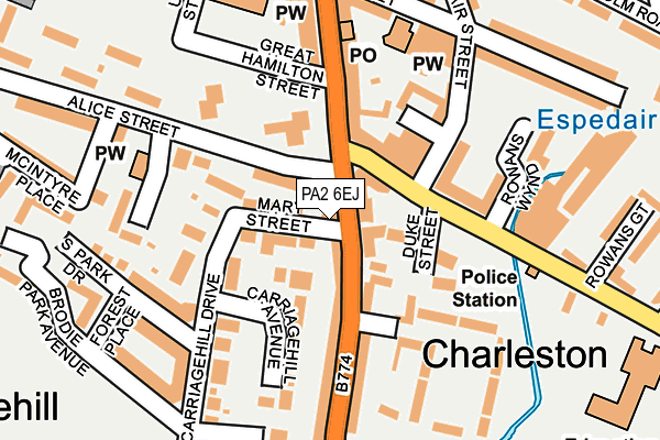 PA2 6EJ map - OS OpenMap – Local (Ordnance Survey)