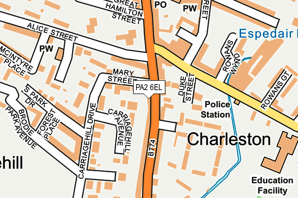 PA2 6EL map - OS OpenMap – Local (Ordnance Survey)