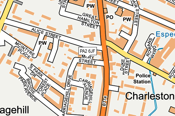 PA2 6JF map - OS OpenMap – Local (Ordnance Survey)