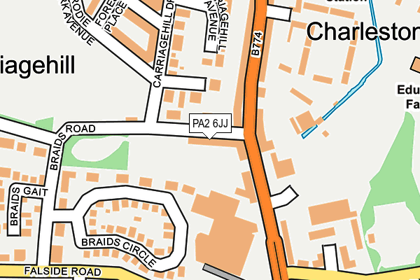 PA2 6JJ map - OS OpenMap – Local (Ordnance Survey)