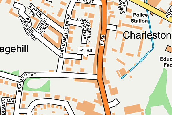 PA2 6JL map - OS OpenMap – Local (Ordnance Survey)