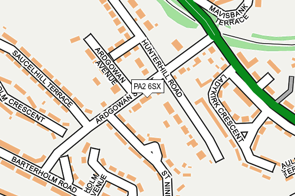 PA2 6SX map - OS OpenMap – Local (Ordnance Survey)