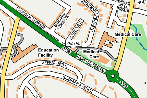 PA2 7AD map - OS OpenMap – Local (Ordnance Survey)