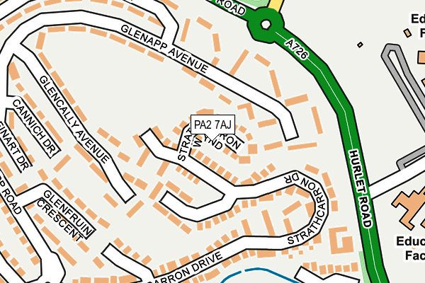 PA2 7AJ map - OS OpenMap – Local (Ordnance Survey)