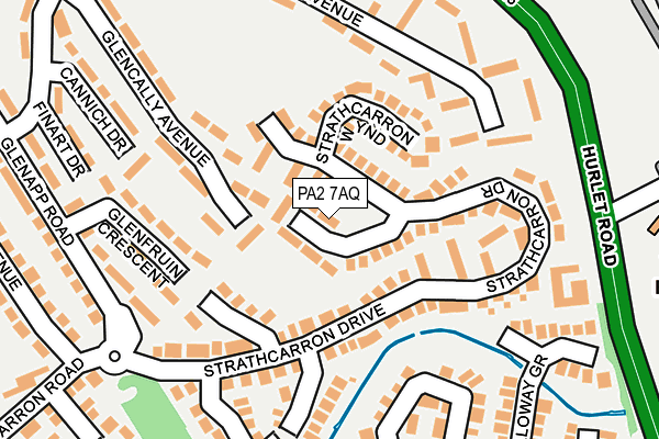 PA2 7AQ map - OS OpenMap – Local (Ordnance Survey)