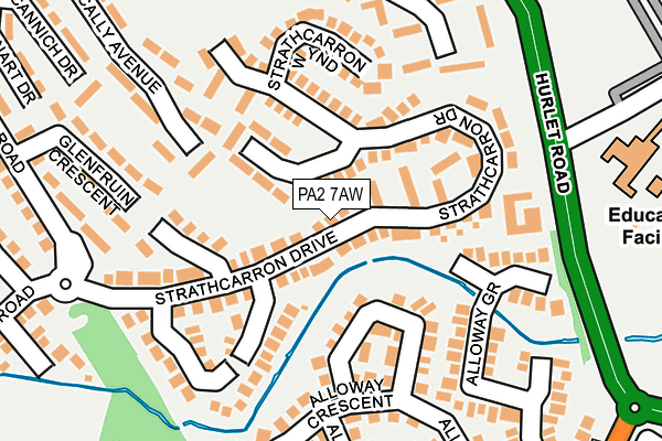 PA2 7AW map - OS OpenMap – Local (Ordnance Survey)