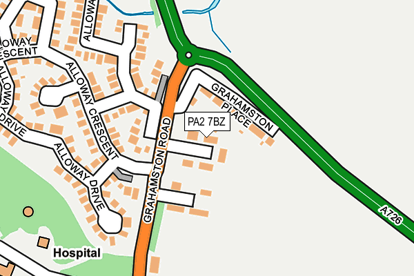 PA2 7BZ map - OS OpenMap – Local (Ordnance Survey)