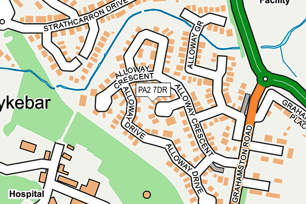 PA2 7DR map - OS OpenMap – Local (Ordnance Survey)