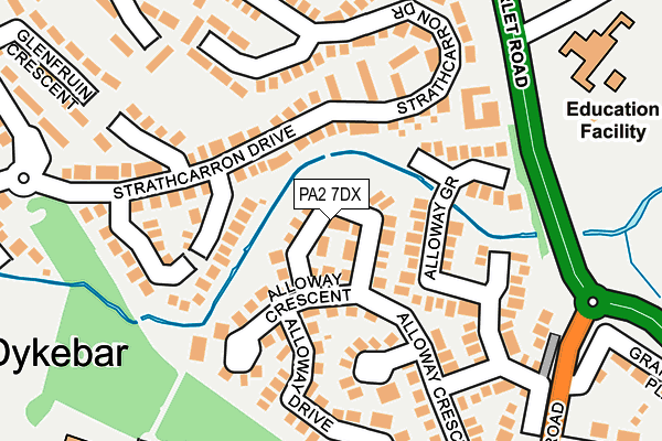 PA2 7DX map - OS OpenMap – Local (Ordnance Survey)